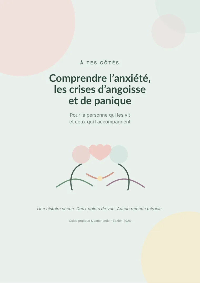 Couverture du guide numérique À TES CÔTÉS : comprendre l’anxiété, les crises d’angoisse et de panique